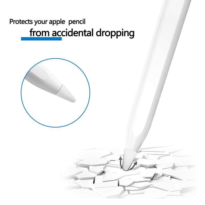 [Australia - AusPower] - FYY Tips Cover Compatible with Apple Pencil Tips,[20 PCS] Premium Slim Thin Silicone Nibs Cover Writing Protection for iPad Pencil for Apple Pencil 1st and 2nd Generation-White White 