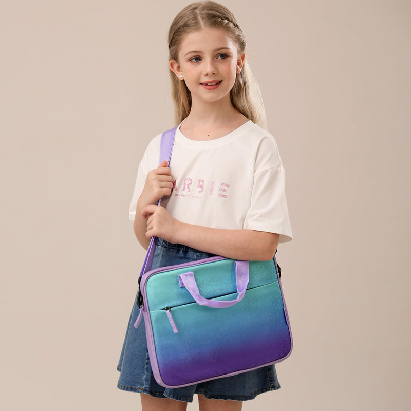 [Australia - AusPower] - Choco Mocha Tablet Bag for Kids（10inch & 12.5inch） 12.5inch（12.5 x 9.8 x 1.3） Glitter-Purple 12.5inch 