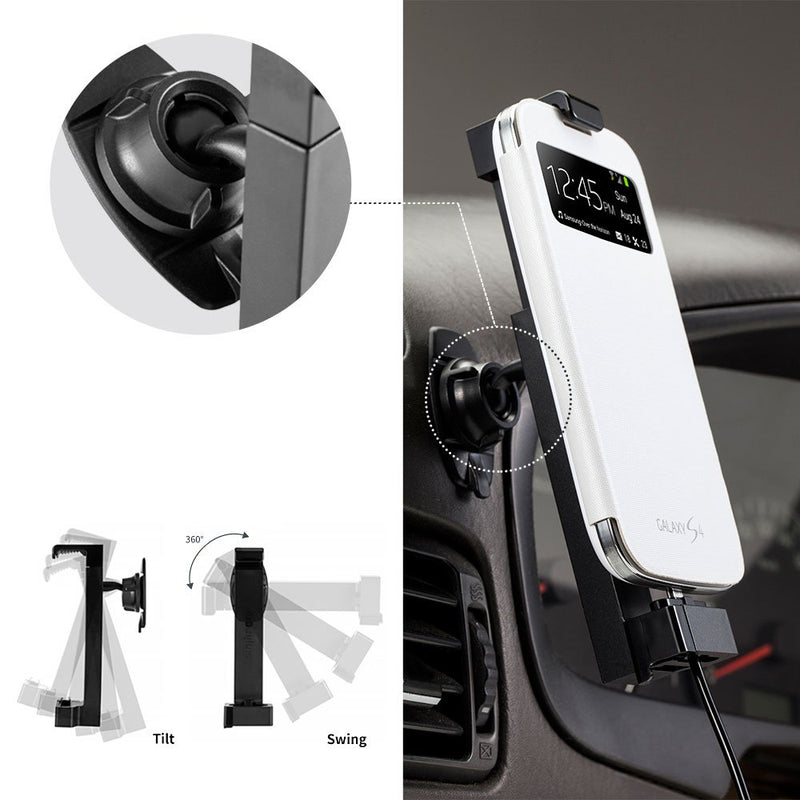 [Australia - AusPower] - Sinjimoru Cell Phone Holder for Car, Car Charger with USB-C Type Cable as Car Phone Mount & Phone Stand for Car Phone Holder. Sinji Car Kit, Type C Package. 
