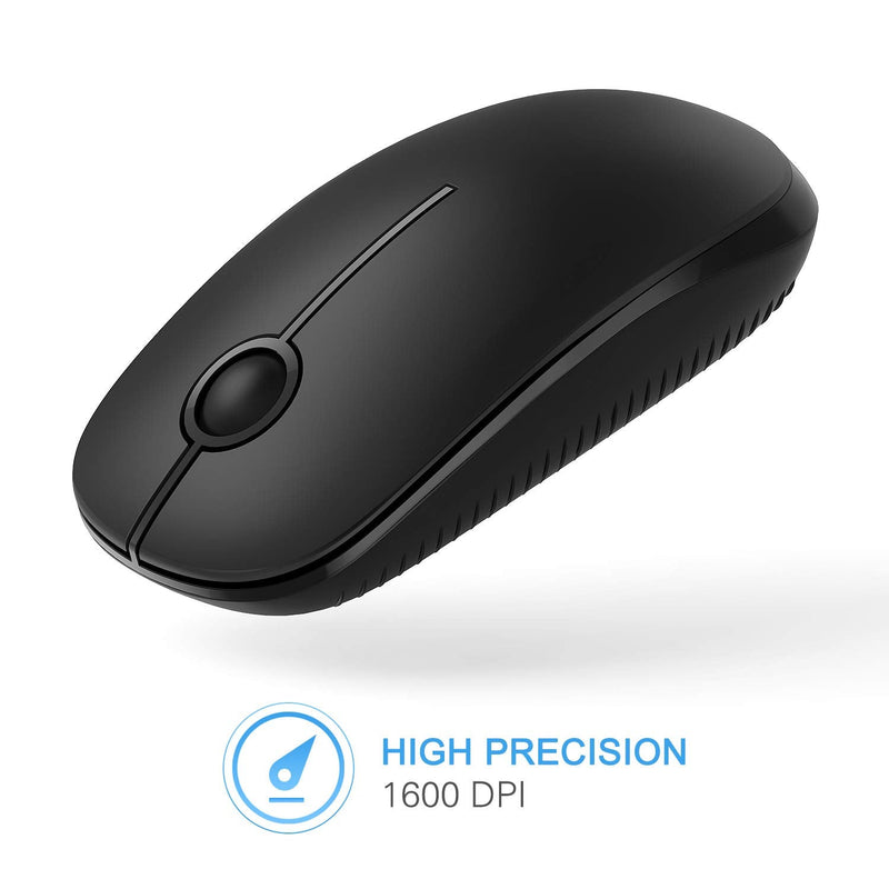 [Australia - AusPower] - Wireless Mouse, Vssoplor 2.4G Slim Portable Computer Mice with Nano Receiver for Notebook, PC, Laptop, Computer (Black) Black 