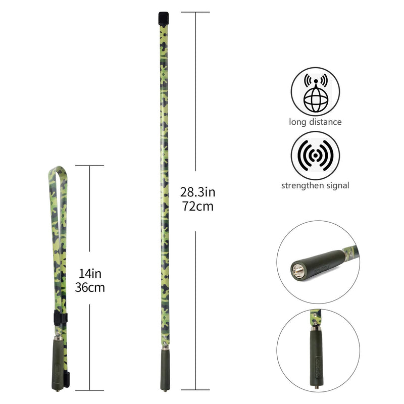 [Australia - AusPower] - UAYESOK Dual Band Portable CS Tactical Antenna Foldable Camouflage 2 Way Radio Antenna SMA Female 28inch High Gain 144/430Mhz for Baofeng UV-5R BF-F8HP Kenwood Retevis Handheld Ham Radio 