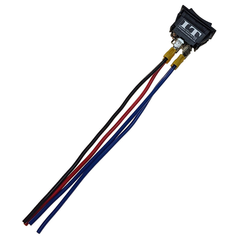 [Australia - AusPower] - IndusTec 30 AMP 12 V DC - Momentary Reverse Motor Polarity Control Reversing Rocker Switch (On)-Off-(On) 4 Pin Double Pole Double Throw for 5th Wheel Tongue Trailer RV Power Jack Automatic Reset 