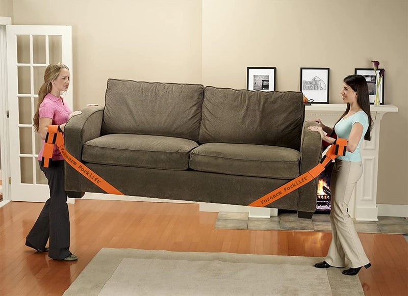 [Australia - AusPower] - Forearm Forklift 2-Person Lifting and Moving Straps; Lift, Move and Carry Furniture, Appliances, Mattresses or Any Item up to 800 lbs. Safely and Easily Like a Pro, Orange 1-Pack 