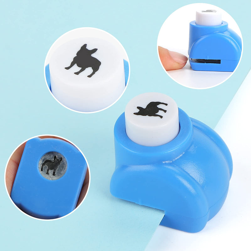 [Australia - AusPower] - LoveInUSA Animals Hole Punch Set, 10PCS Kids Paper Craft Punches Decorative Hole Puncher for Crafting Scrapbook Nail Designs Blue 