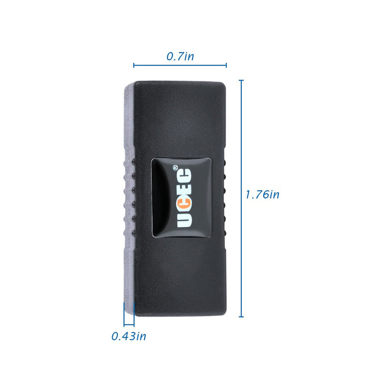 [Australia - AusPower] - UCEC USB 3.0 Adapter - Type A Female to Female -Connector Converter Adapter - Black Female Coupler Black 