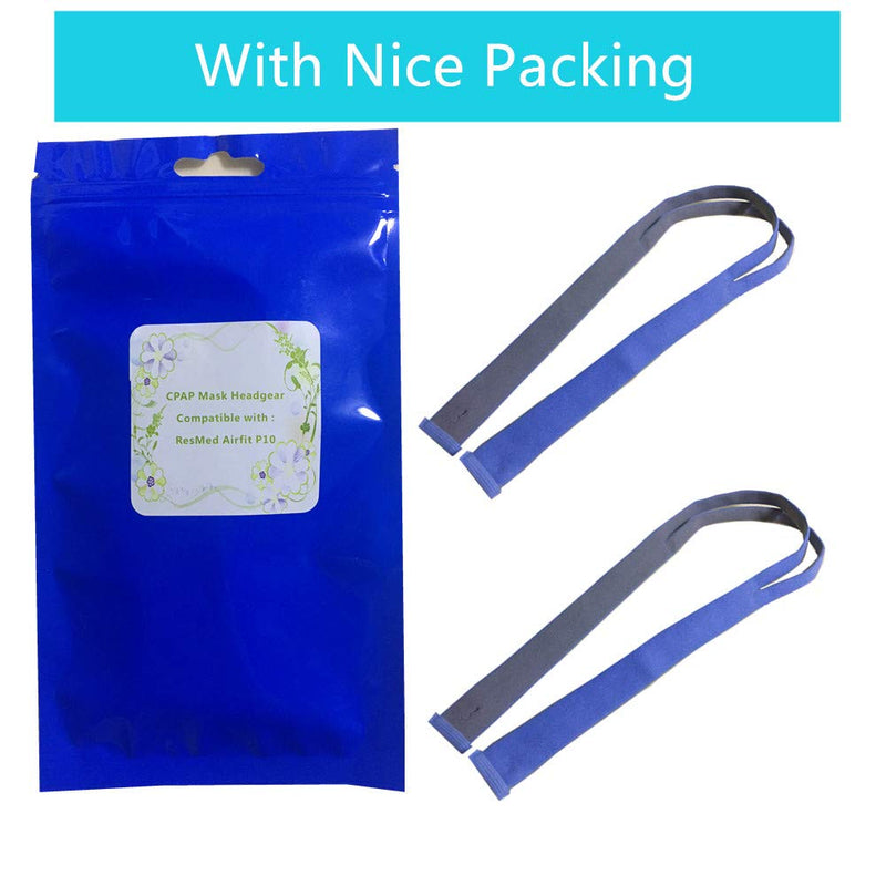 [Australia - AusPower] - 2 Replacement p10 Headgears Compatible with ResMed Airfit P10 Nasal Pillow,p10 Frame Headgear Replacements Strap Blue and Gray 