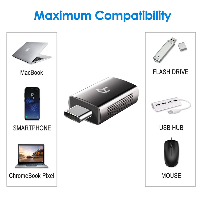 [Australia - AusPower] - Rankie 2-Pack USB C 3.0 Adapter Hi-Speed USB Type C to USB Type A 