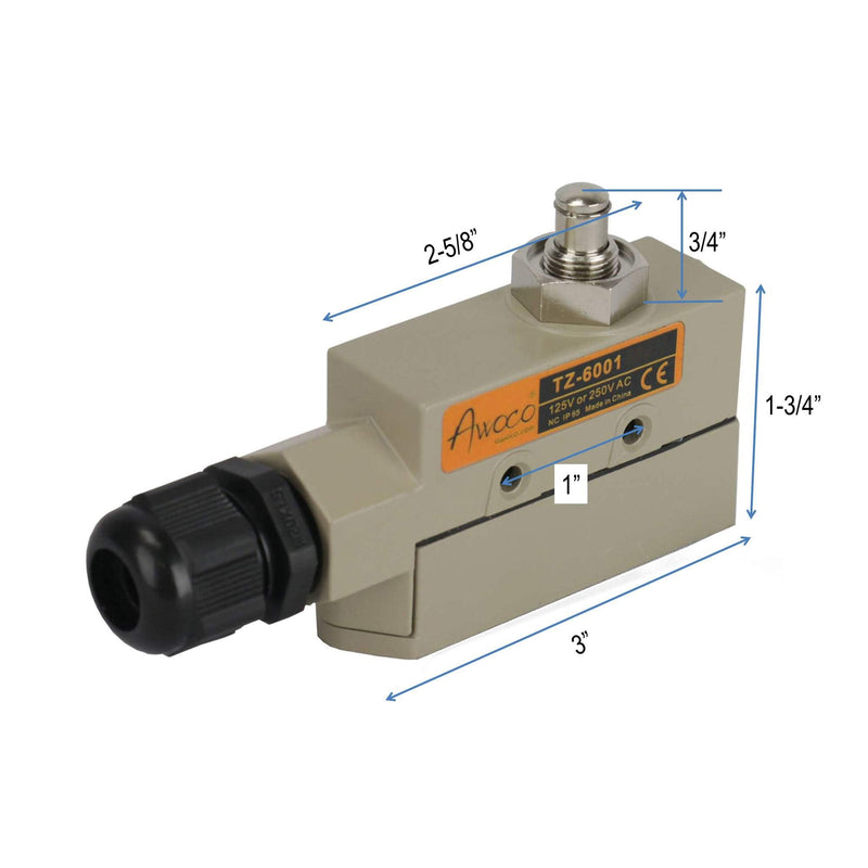 [Australia - AusPower] - Awoco Heavy Duty Door Micro Switch for Air Curtains from Awoco, Welbon, Pioneer, Maxwell, or Mars (TZ-6001) TZ-6001-15A 