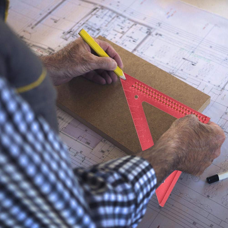 [Australia - AusPower] - Scribing Triangular Ruler,Hole Scribing Ruler,Woodworking Hole Scribing Gaug,45/90 Degree,Aluminum Triangular Ruler,Carpenter Marking Tool,Anti-Oxidation, wear Resistant 
