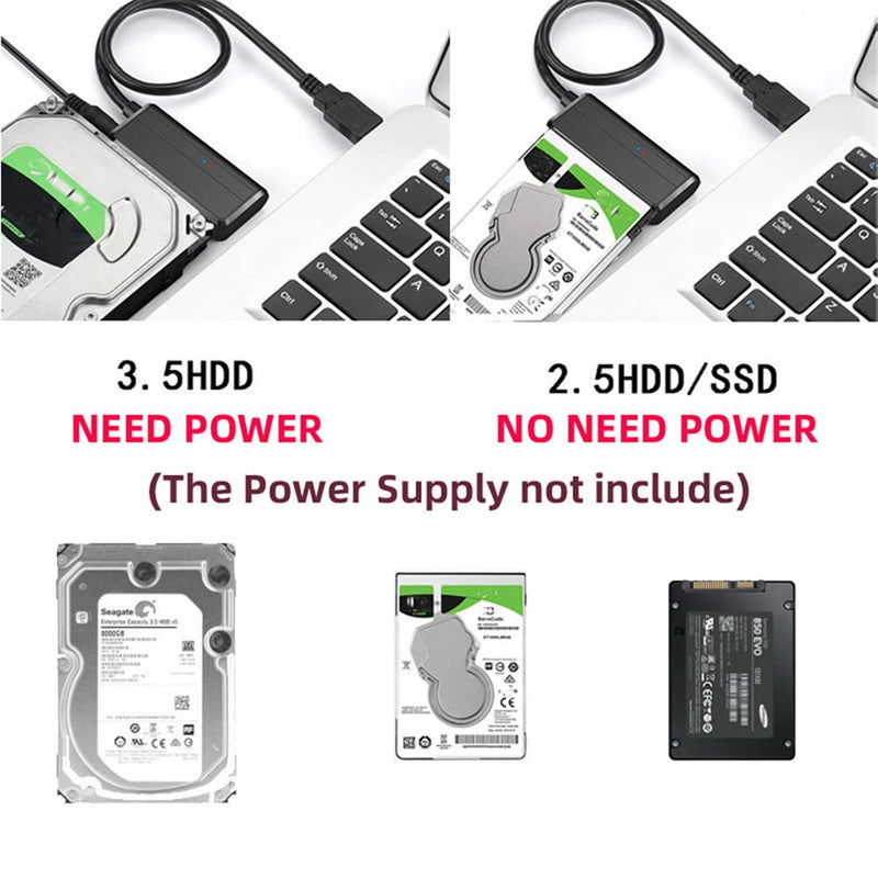[Australia - AusPower] - NFHK USB 3.0 to Angled SATA 22 Pin Adapter Cable for 2.5" 3.5inch Hard Disk Drive SSD for Desktop Laptop 