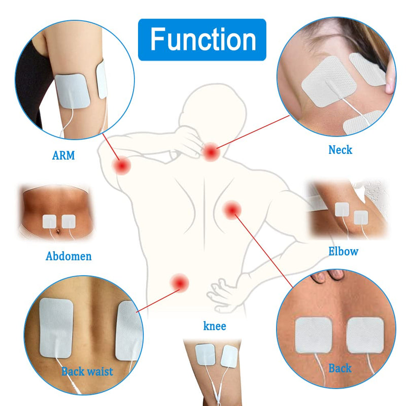 [Australia - AusPower] - Premium Reusable TENS Unit Replacement Electrode Pads - Combo 12 Pcs Self-Adhesive Electrodes Patches for TENS/EMS Massage Therapy 