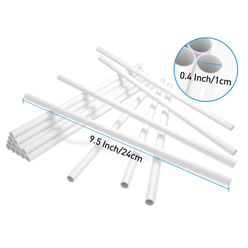 [Australia - AusPower] - 16-Piece Cake Dowels For Stacking, 2/5 X 9.5 Inches White Sturdy Plastic Cake Tier Support Rods Weddings Baby Showers Birthday Parties Tiered Cakes Construction 