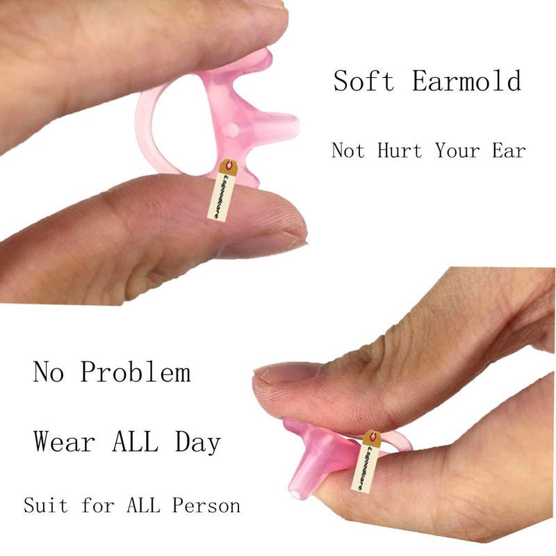 [Australia - AusPower] - Radio Ear Mold Ear Bud Pink Small, Lsgoodcare Earmold Earbuds Replacement Left Right Ear for 2 Way Radio Acoustic Coil Tube Earpiece, Insert Earmould Soft Walkie Talkie Ear Pieces, 3 Pairs 