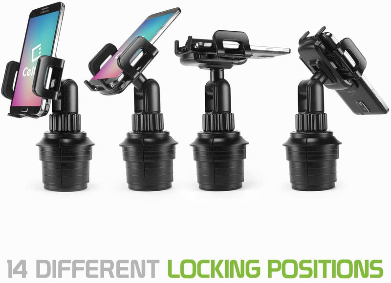 [Australia - AusPower] - Cellet 360 Adjustable Cup Holder Mount, Hands Free Automobile Cradle Compatible for Apple iPhone 13 Pro Max Mini 12 11 Pro Xs Max XR 8 Plus Galaxy S21 S20 S10 S10e S10Plus S9 Note 20 10 GPS (PH600) 