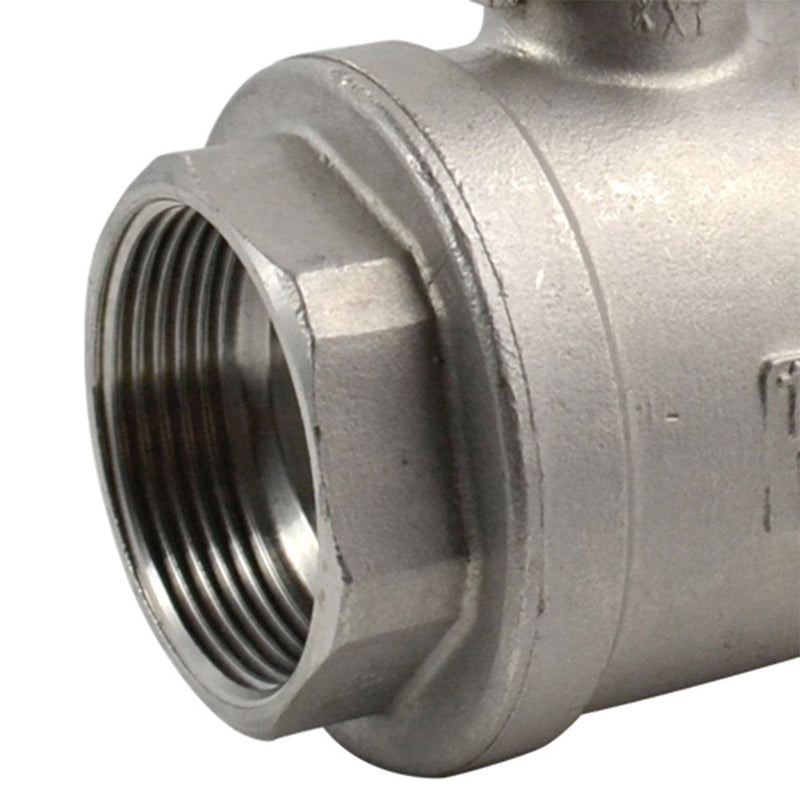 [Australia - AusPower] - GlobalMa 1.5" NPT Female Threaded Full Port Ball Valve with Blue Vinyl Lever Handle,316 Stainless Steel,WOG1000 