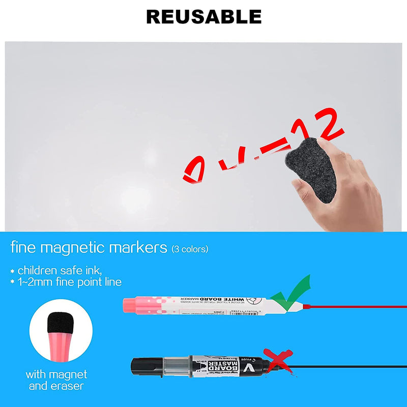 [Australia - AusPower] - Magnetic Soft White Board for Fridge/Wall w. 17 inch Length Stainless Steel Ruler A3 Size Message Center Magnet Dry Erase Board Flexible Pad Magnet Board for Kitchen, Home ,Office (whiteboard) whiteboard 