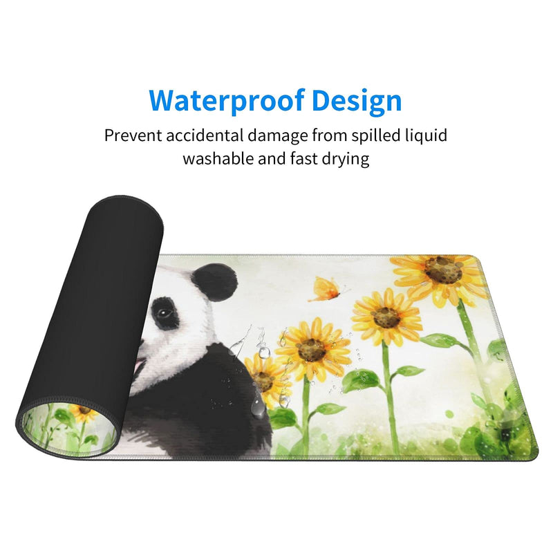[Australia - AusPower] - Panda Mouse Pad for Kids,Sunflower Mouse Pad, Portable Women Office Non-Slip Rubber Base Wireless Mouse Pad for Laptop Mat Cute Office Accessories for Des Panda 