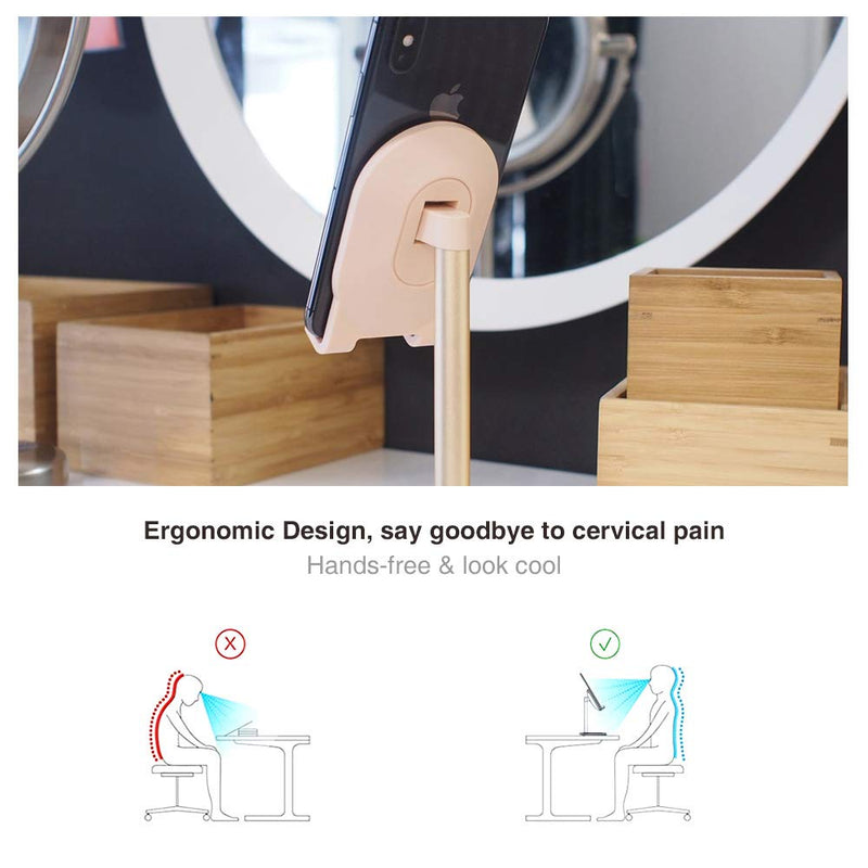 [Australia - AusPower] - Phone Stand for Desk,BRIGHT STONE Adjustable Tablet Stand Phone Holder for Desk, Compatible with 4"-12.9" Phones/Tablet /iPhone/iPad/Switch (Pink) Pink 