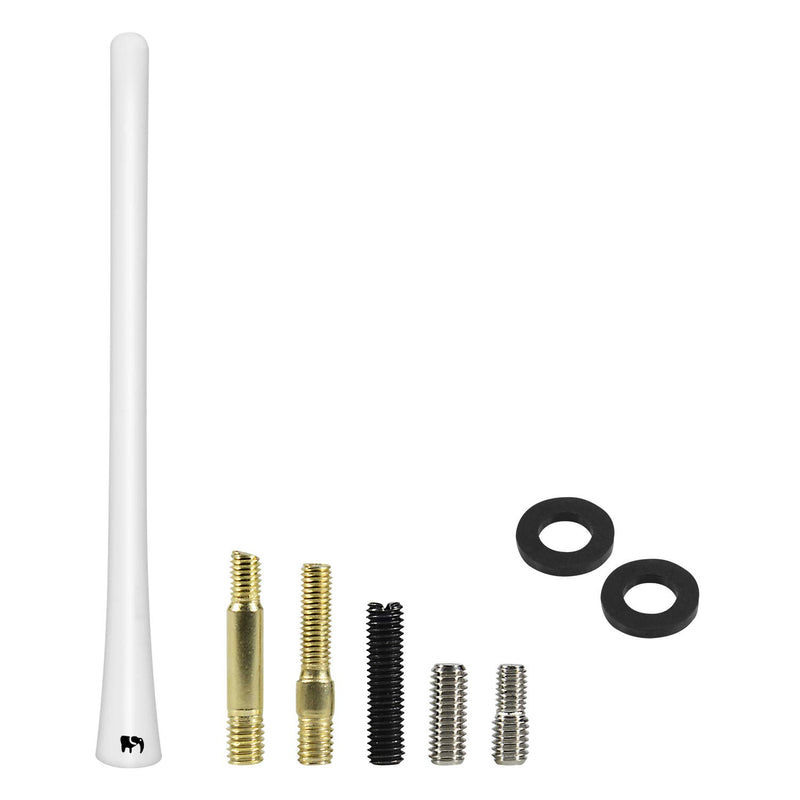 [Australia - AusPower] - ONE250 7" inch Flexible Rubber Antenna for Toyota Tundra (1999-2021), Toyota Tacoma (1995-2016), Toyota FJ Cruiser (2007-2015) - Designed for Optimized FM/AM Reception (White) White 