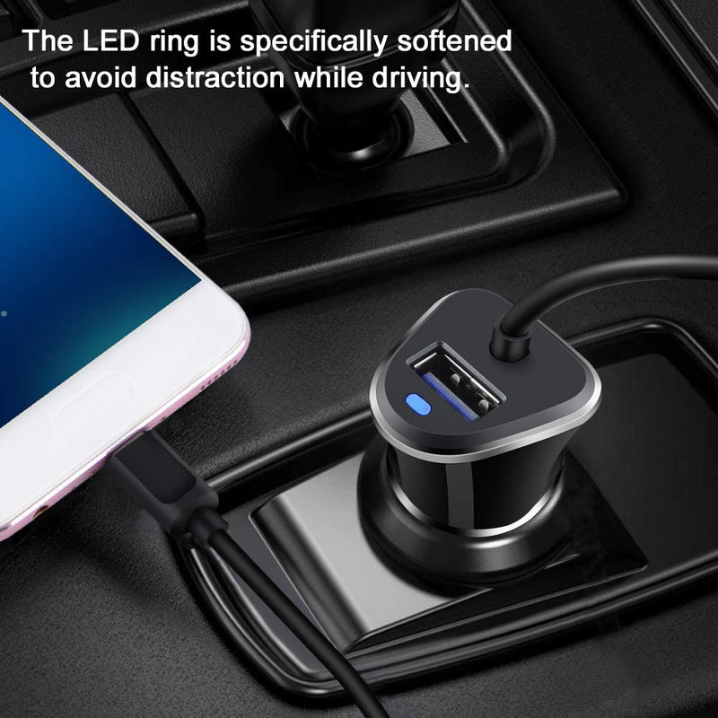 [Australia - AusPower] - 3.4A Car Charger Adapter for Samsung Galaxy S22/S21/S20 FE Ultra 5G A72 A52 A32 A21 A01,Note21/20/10,A42 A71,Google Pixel 6Pro/6/5/4,LG Stylo 6,Moto,G Fast,USB C Car Plug with 3ft Type C Charger Cable 