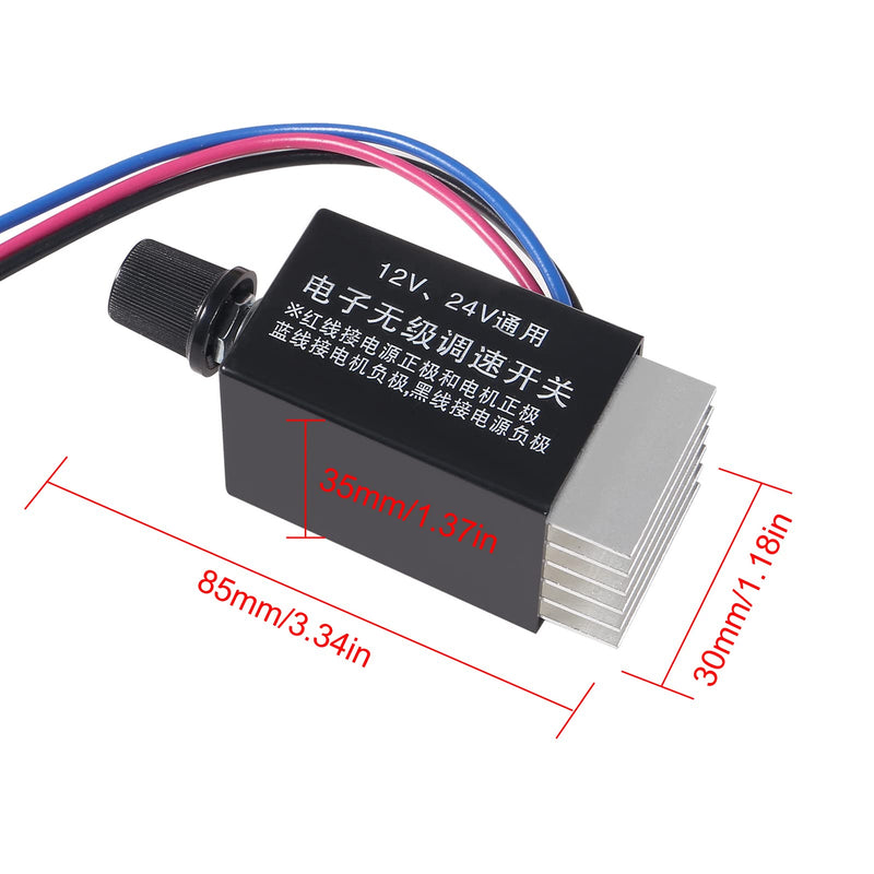 [Australia - AusPower] - AITRIP 2PCS DC Motor Speed Controller Universal DC 12V 24V 10A Electronic Stepless Speed Regulator Switch for Car Truck Fan Heater Control 