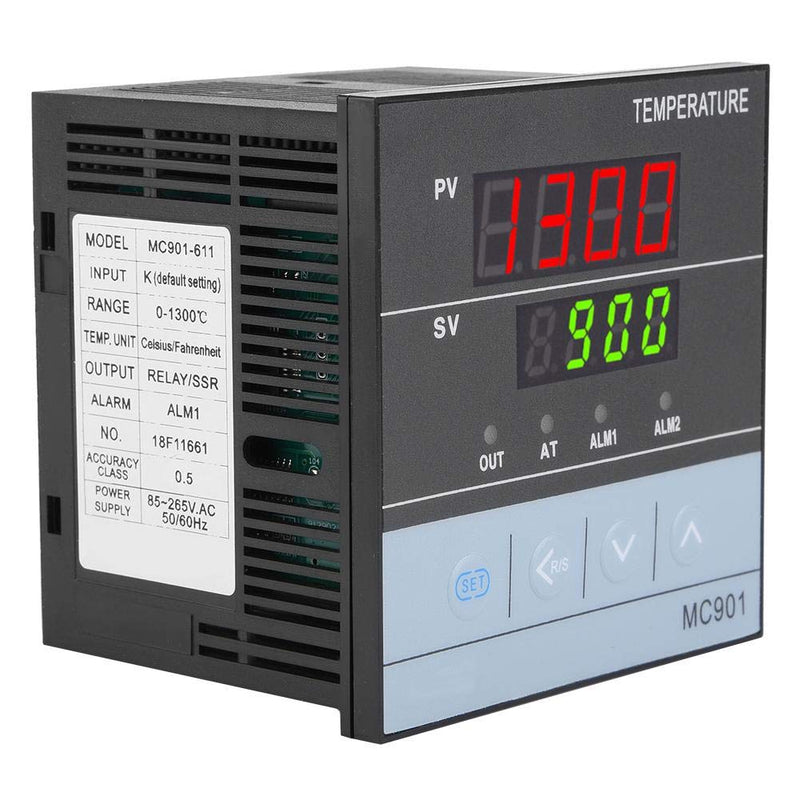 [Australia - AusPower] - PID Temperature Controller, Dual Digital Display K Type, MC901 Digital Programmable Temperature Control K Type PT100 Sensor Input Relay SSR Output 