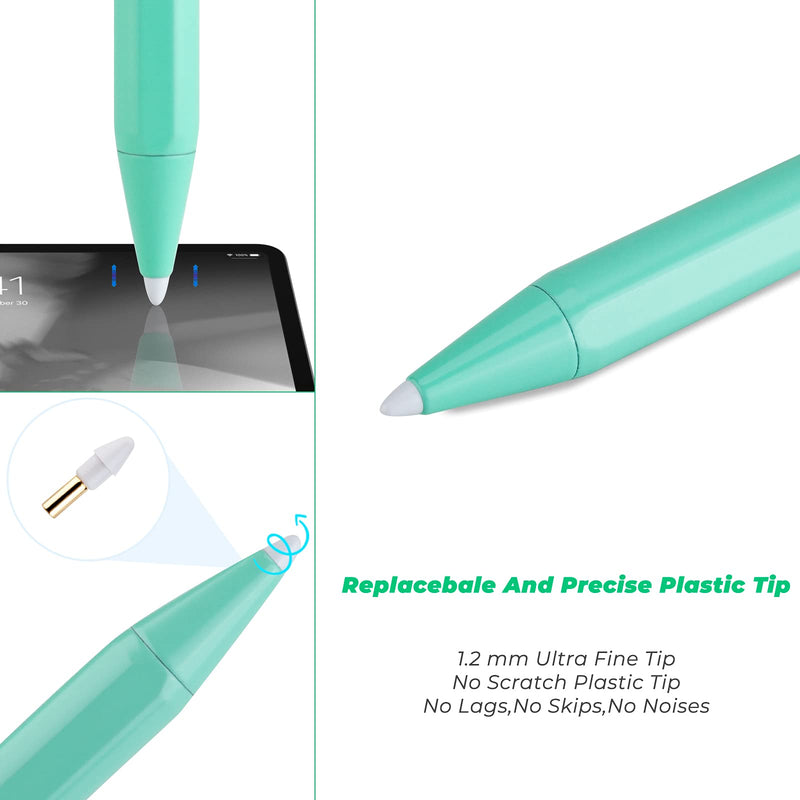 [Australia - AusPower] - Stylus for iPad Pencil 9th/8th Generation 10.2",Palm Rejection 1.5mm Replaceable Fine Tip Active Stylus Compatible with Apple Pencil for iPad Pen 10.2 Inch 9th/8th for Drawing and Sketching Green 