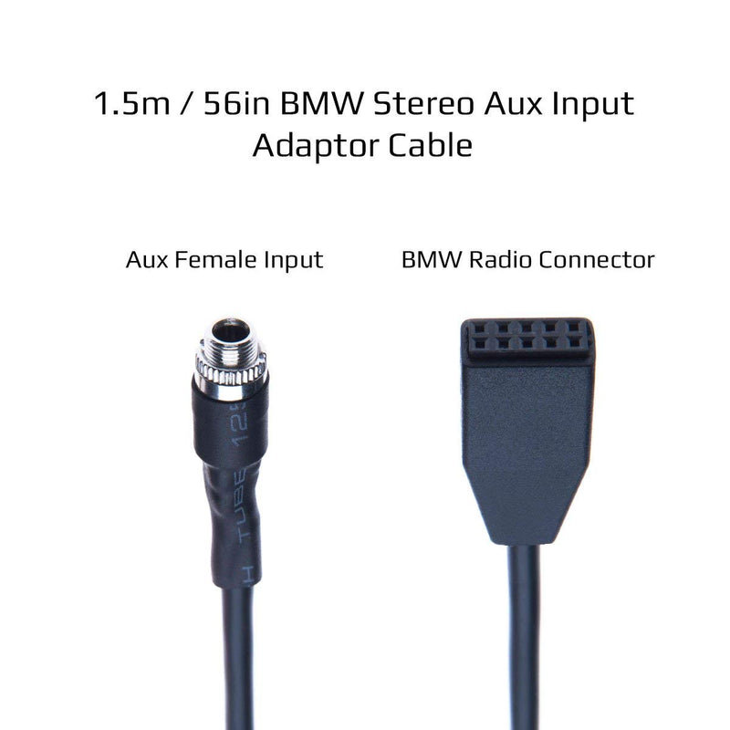 [Australia - AusPower] - BMW AUX Adaptor Cable Mounting Kit | Car Stereo Mountable Socket 3.5mm AUX Female Connector + 3.5mm Aux Male Cable 1m for BMW X3 (2004-2010)/ BMW Mini Cooper (2002-2006) / Mini Cooper S (2005) 