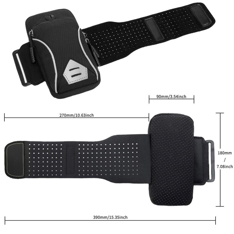 [Australia - AusPower] - Running Armband Phone Holder Bag, GORWRICH Sweatproof Running Phone Armband Sports Armband with Key Holder and Extension Strap, Suitable for iPhone 11 11 Pro XS XR X 8 7 6s 6 Up to 6 Inches 