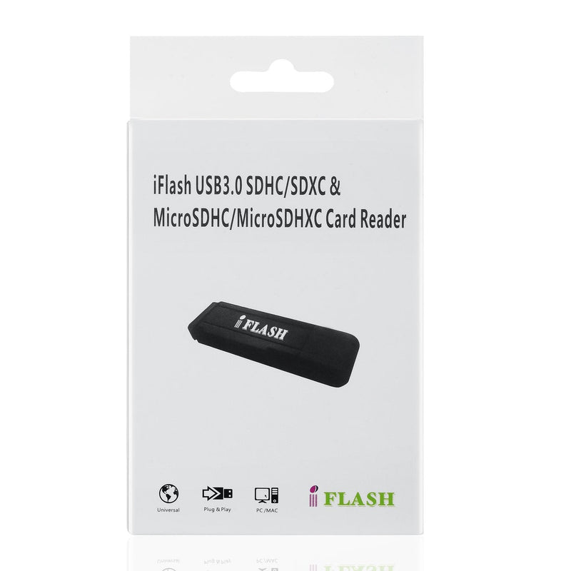 [Australia - AusPower] - [2 Pack] iFlash USB 3.0 Dual Slot MicroSD - MicroSDHC - MicroSDXC - SDHC - SDXC Card Reader/Writer - Support SanDisk Kingston 256GB 128GB 64GB 32GB UHS-I Micro SDXC SDHC, Ultra/Extreme Speed 2 Pack 