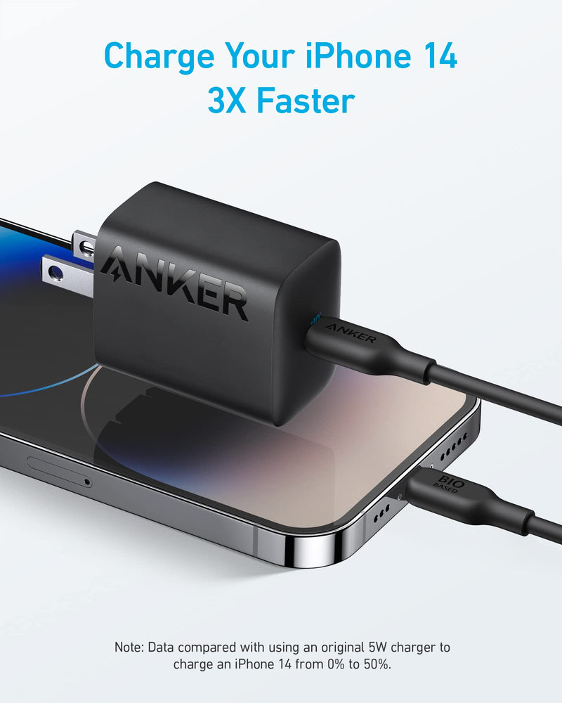 [Australia - AusPower] - 30W USB-C Charger, Anker 312 Charger with Compact and Foldable Design, 2-Pack 30W Fast Charger for iPhone 14/13/12 Series, Samsung S23, MacBook Air, Pixelbook, iPad Pro, and More (Cable Not Included) Black 