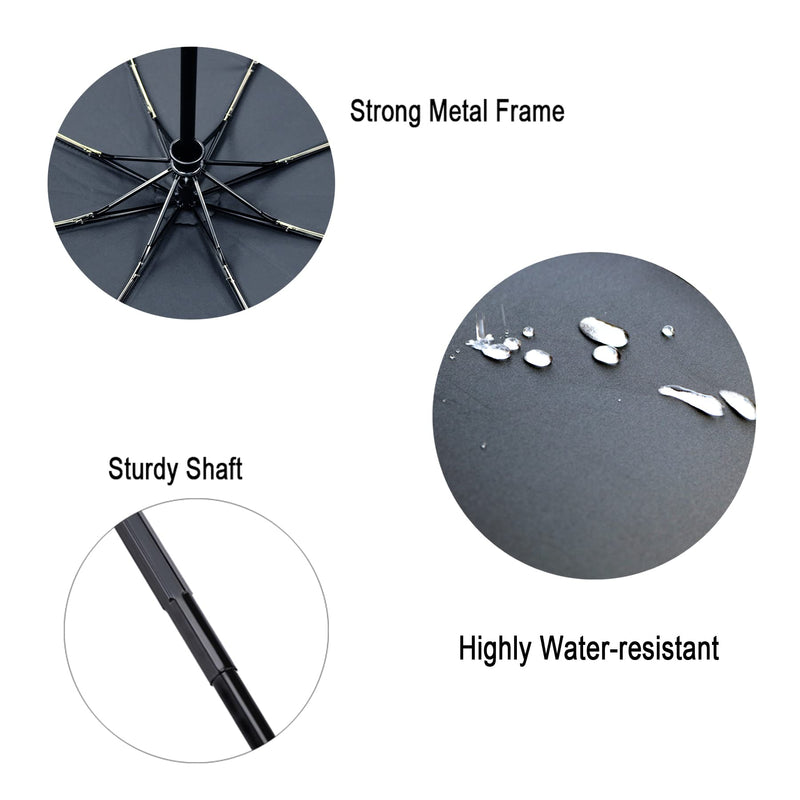 [Australia - AusPower] - NPCQUN Compact Travel Umbrella Windproof Collapsible Auto Folding Mini Small Umbrella Black 
