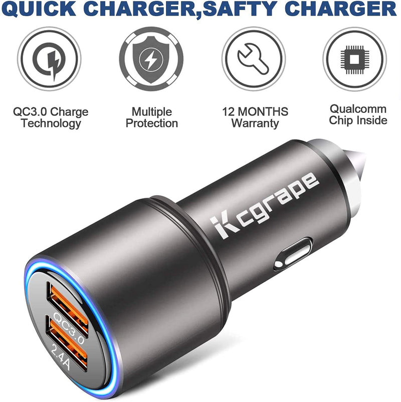 [Australia - AusPower] - 30W Fast Car Charger for Moto G7 G8 Play Plus,G Power/Stylus 2020 2021,Z4 Z3 Z2 Force Edition Droid,G9 G6/G6+,X4,Razr,Motorola One 5G Ace/Action Hyper Zoom,2 USB Adapter:Quick Charge 3.0+2.4A+6FT Cord 
