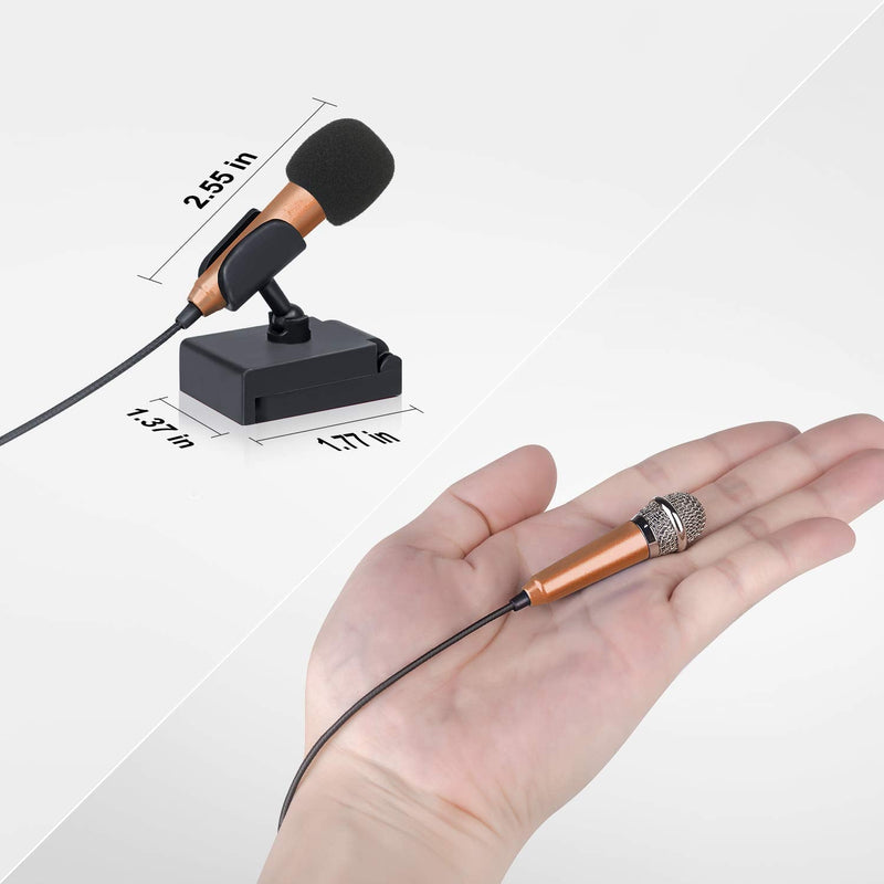 [Australia - AusPower] - Uniwit Mini Portable Vocal/Instrument Microphone for Mobile Phone Laptop Notebook Apple iPhone Sumsung Android with Holder Clip (Golden) Golden 