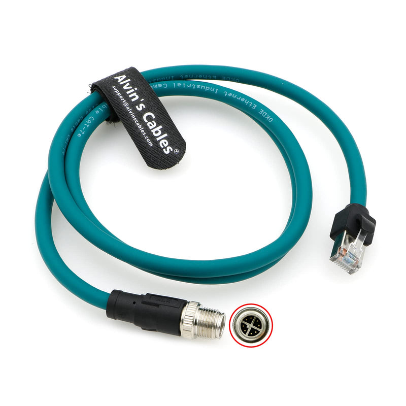 [Australia - AusPower] - Alvin’s Cables M12 8 Pin Male to RJ45 Shielded Ethernet Cable M12 X Coded 8 Position Cat6a Cable for Cognex Industrial Camera 3.2ft/1M Green 