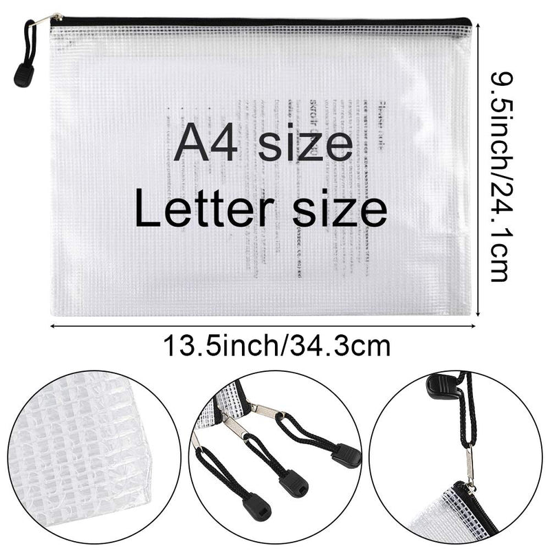 [Australia - AusPower] - EOOUT 24pcs Mesh Zipper Pouch, Storage Bags for Board Game, Plastic Puzzle Bag for Organizing, Letter Size, A4 Size, Black, for School Office Supplies 