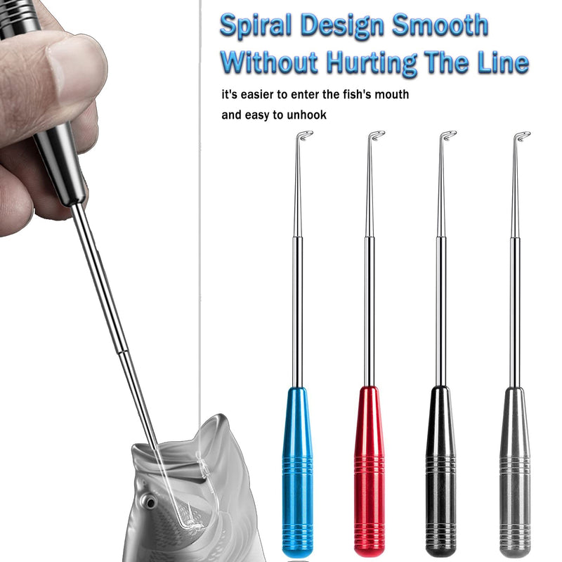 [Australia - AusPower] - 4PCS Fishing Hook Quick Removal Descending Device, Fish Hooks Remover Detacher Tool, Fishing Gear Security Equipment Kits for Adult, Fishing Hook Extractor Accessories Tools with Storage Tube 