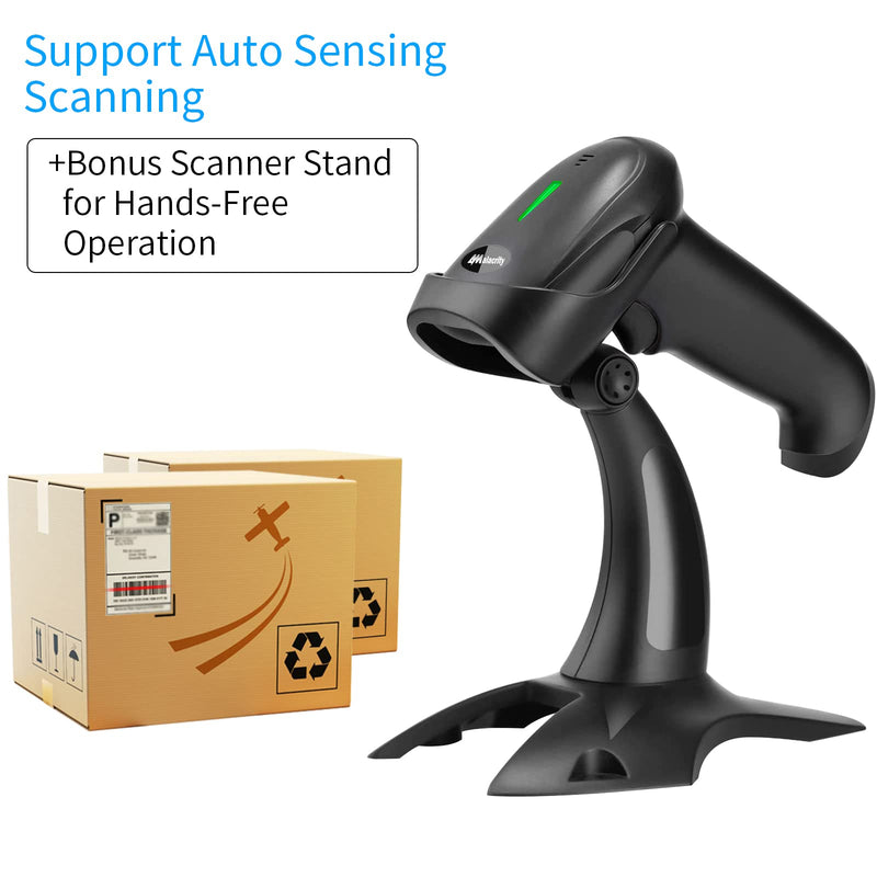 [Australia - AusPower] - USB Bluetooth Barcode Scanner with Stand,Alacrity Handsfree Barcode Scanner Wireless Versatile 3-in-1Rechargeable Cordless 1D Barcode Reader USB Handheld Bar Code Scanner Wireless Inventory Scanner 