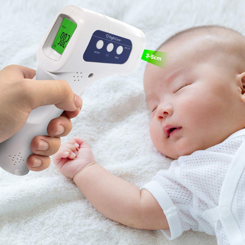 [Australia - AusPower] - RightCare No-Touch Infrared Forehead Thermometer with Instant Results for School, Home, and Businesses, 1 Count 