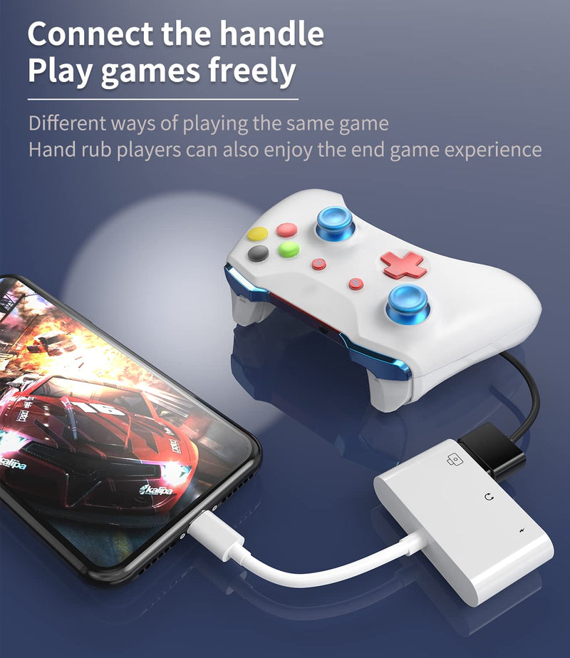 [Australia - AusPower] - Lightning to USB and 3.5mm Headphone Adapter OTG Cable Connector for iPhone 13 12 11 XS Ipad Male Apple Splitter Charger Charge Female Port Camera Adaptador para Audio Dongle Jack AUX Earphone Earbud 