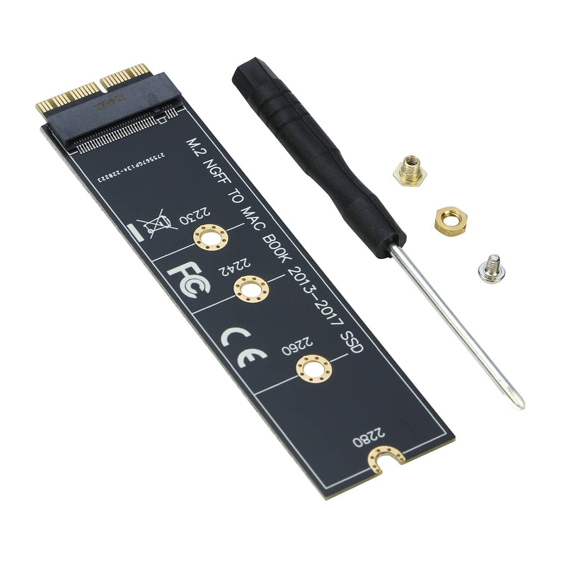 [Australia - AusPower] - RIITOP M.2 NVMe SSD to 12+16Pin Upgrade Adapter for MacBook Air (2013-2017 Year) A1465 A1466 and Mac Pro (Late 2013-2015 Year) Black 