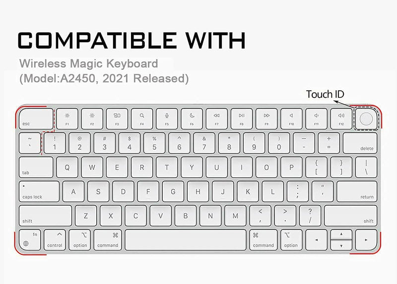 [Australia - AusPower] - HRH Silicone Keyboard Cover for Apple iMac 24 Inch 2021 Newest Magic Keyboard with Touch ID A2449 Keyboard Cover Protector Skin,for Apple iMac 24 Inch M1 Chip 2021 Magic Keyobard A2450-Mint Purple Mint purple 