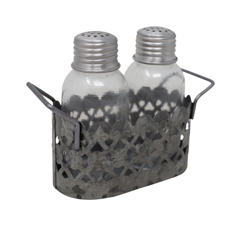 [Australia - AusPower] - Galvanized Metal Cutout Salt and Pepper Shaker Set 