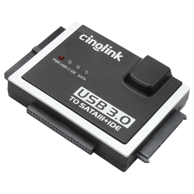 [Australia - AusPower] - Cinolink SATA IDE to USB 3.0 Adapter for Universal 2.5"/3.5" Inch IDE and SATA External HDD/SSD with 12V 2A Power Adapter Black 