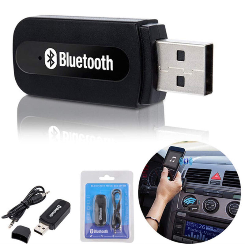 [Australia - AusPower] - USB Bluetooth Receiver for Car, Music Streaming Car Kit, Portable Wireless Audio Adapter 3.5mm Aux Cable 