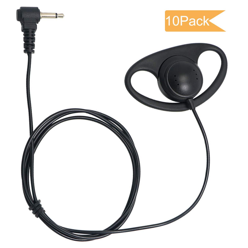 [Australia - AusPower] - Listen Only Earpiece 3.5mm Radio Earpiece for Radio Mic 3.5mm Connector Police Earpiece for Law Enforcement Compatible with Motorola and Kenwood Speaker Mic, D-Shaped, Pack of 10 