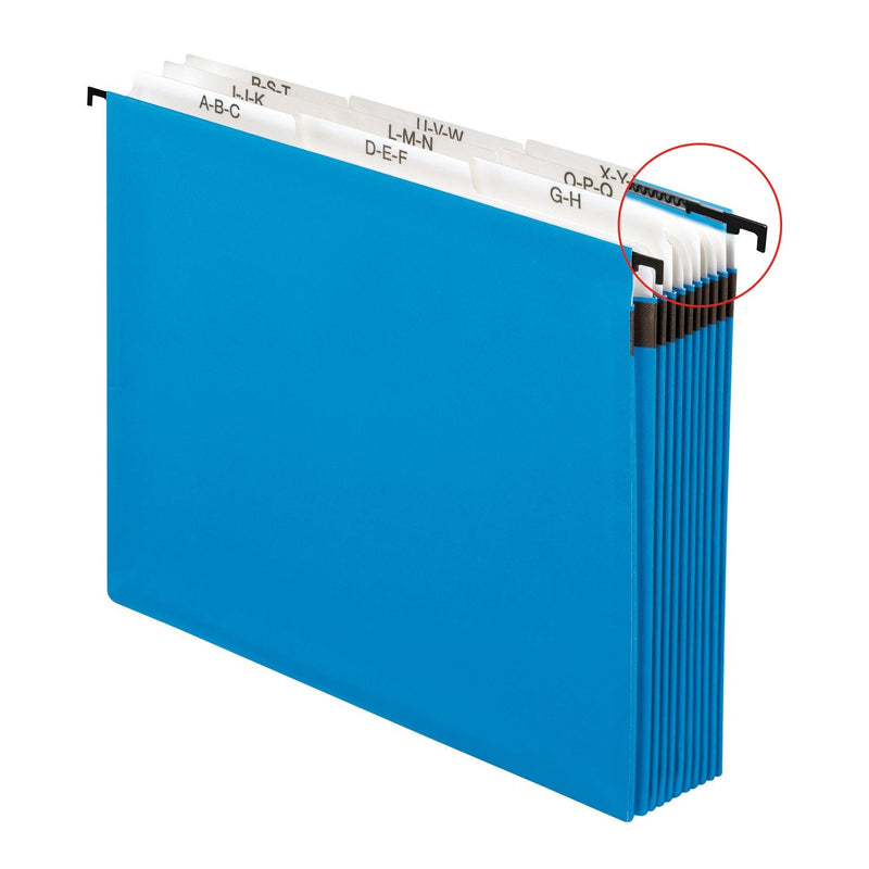 [Australia - AusPower] - Pendaflex 59225 Nine-Section Hanging Folder, 5 1/4", Tabs and Labels, 1/5 Tab, Letter, Blue 