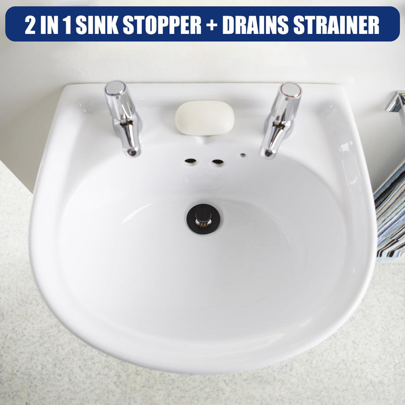 [Australia - AusPower] - Universal Bathroom Sink Stopper, Bathtub Drain Cover, Pop Up Bathroom Sink Drain Strainer with Hair Catcher (Oil Rubbed Bronze) Oil Rubbed Bronze 