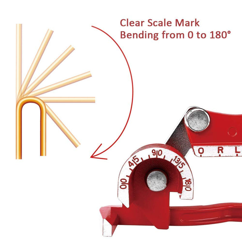 [Australia - AusPower] - Wostore 180 Degree Tubing Bender for 1/4 5/16 and 3/8 Inch Copper Aluminum Thin Stainless Steel Red 