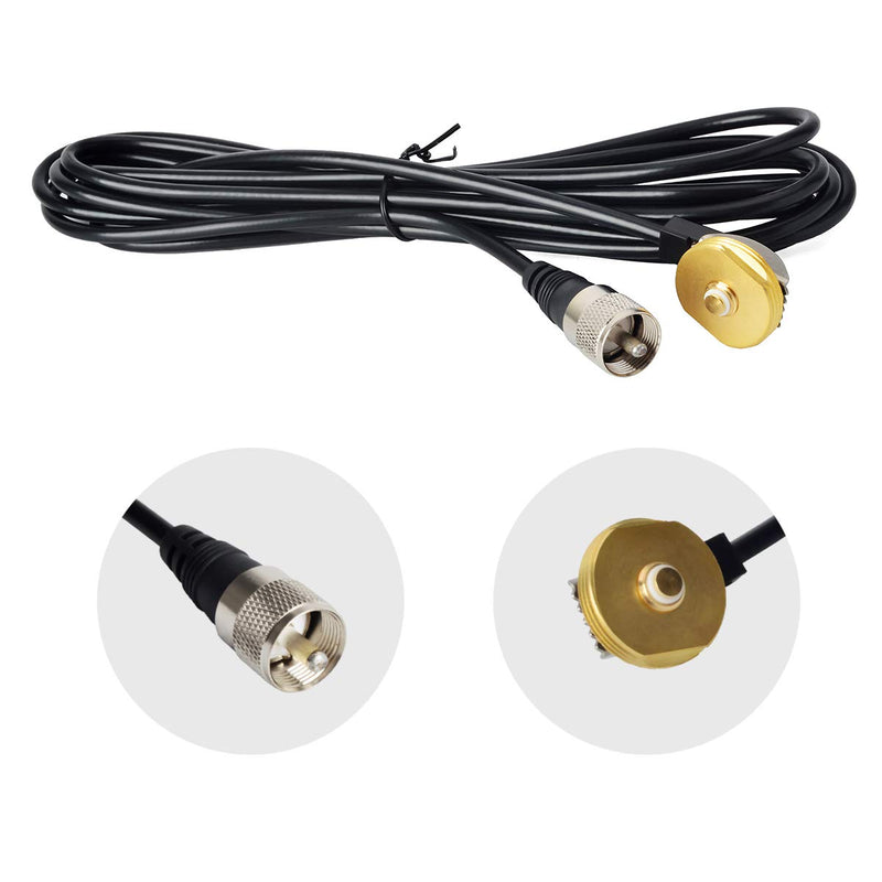 [Australia - AusPower] - TWAYRDIO Mobile Radio Antenna Roof Mount NMO Installation 13ft RG58 Coaxial Extension Cable PL259 Connector with Stainless Steel L-Bracket for Motorola Kenwood Vertex HYT Radios 